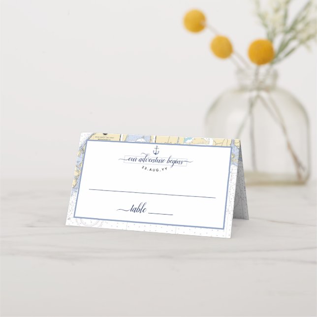 Carte De Placement Mariage d'Ancre de graphique nautique authentique  (Devant)