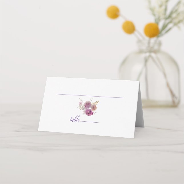 Carte De Placement Mariage d'appel floral aquarelle (Devant)