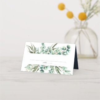 Carte De Placement Mariage d'aquarelle Eucalyptus de verdure rustique