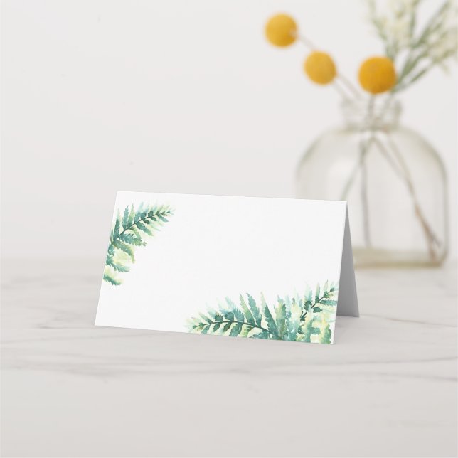Carte De Placement Mariage d'aquarelle verte (Devant)