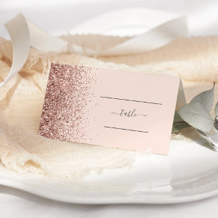 Carte De Placement Mariage d'arête de Parties scintillant or rose ros