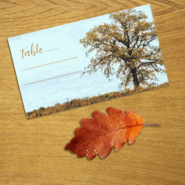 Carte De Placement Mariage d'automne sous un chêne rustique