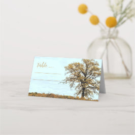 Carte De Placement Mariage d'automne sous un chêne rustique