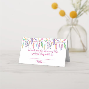 Carte De Placement Mariage de Boho pourpre Piment Indien Amérindien