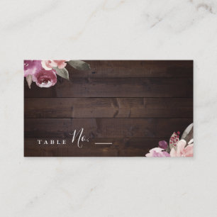 Carte De Placement Mariage de bois rustique mauve et mûrier
