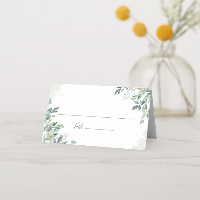 Carte De Placement Mariage de cadre géométrique Succulent Eucalyptus (Devant)