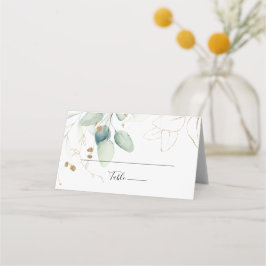 Carte De Placement Mariage de calligraphie d'Eucalyptus d'or