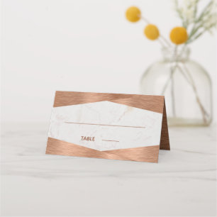 Carte De Placement Mariage de calligraphie en cuivre de marbre géomét