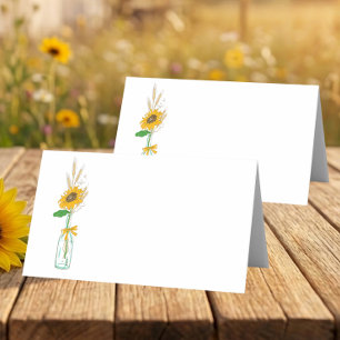 Carte De Placement Mariage de campagne fleuri au soleil rustique