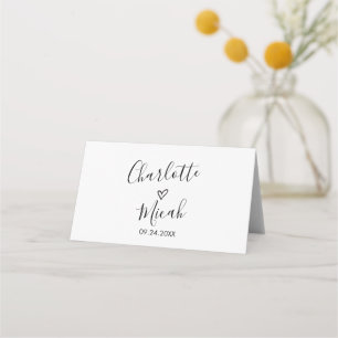 Carte De Placement Mariage de coeur tiré à la main