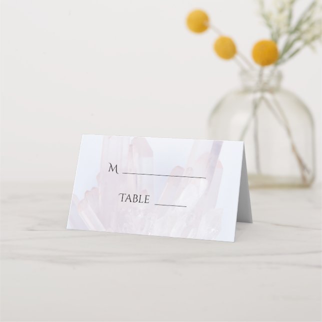 Carte De Placement Mariage de cristaux violets Lavande Lumière (Dos)