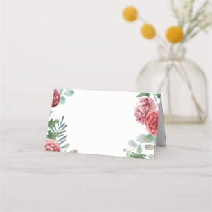 Carte De Placement Mariage de feuillage Rose de Bourgogne