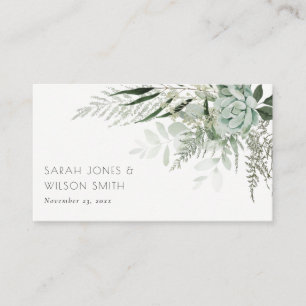 Carte De Placement Mariage de feuillage Succulent de la fougère verte