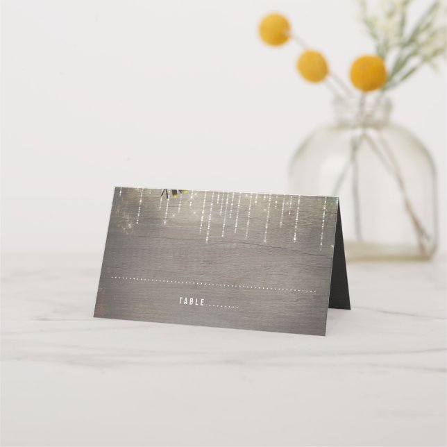 Carte De Placement Mariage de feux de lanterne rustique (Devant)