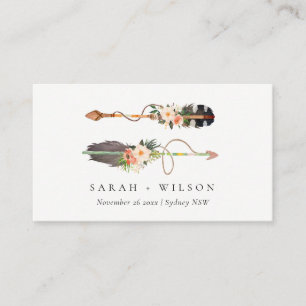 Carte De Placement Mariage de flèches florales rustique Elégant Boho