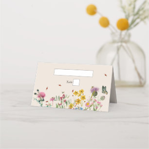 Carte De Placement Mariage de Fleur sauvage d'aquarelle Jardin & Inse