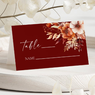 Carte De Placement Mariage de fleurs Brown rouillées de Bourgogne