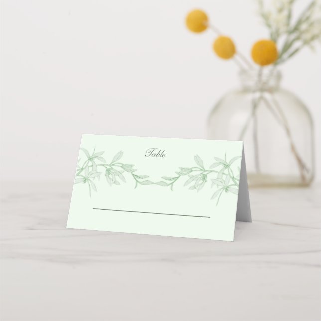Carte De Placement Mariage de fleurs intemporel (Devant)