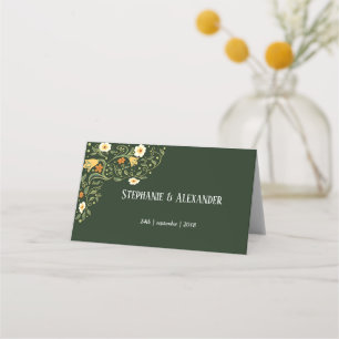 Carte De Placement Mariage de fleurs vertes