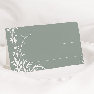 Carte De Placement Mariage de jardin botanique romantique vert sauge