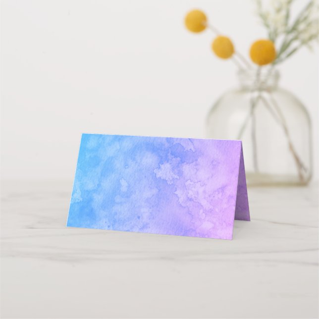 Carte De Placement Mariage de la partie Blue Purple Ombre Bright Wate (Devant)