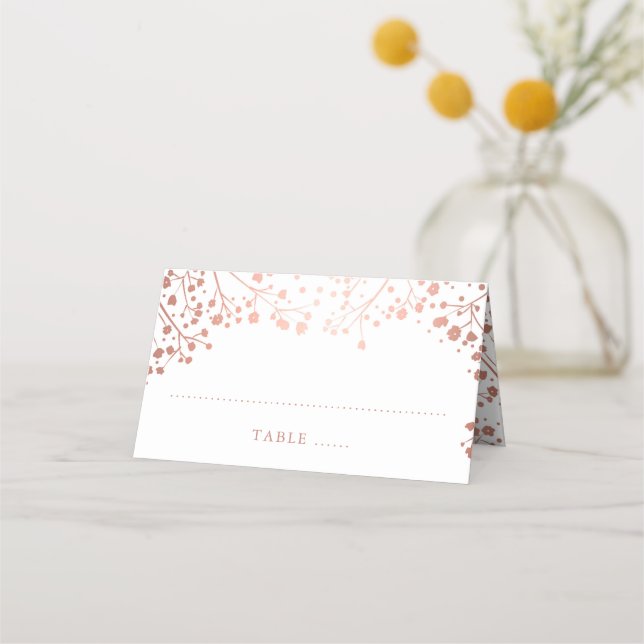 Carte De Placement Mariage de l'effet d'huile d'or Rose de respiratio (Devant)