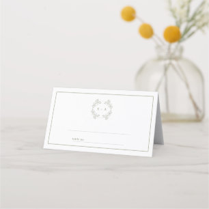 Carte De Placement Mariage de monogramme Vintage officiel