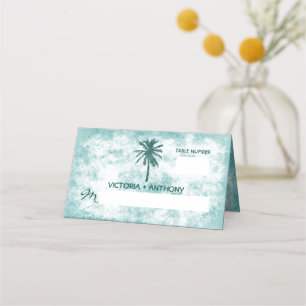 Carte De Placement Mariage de plage de palmiers tropicaux