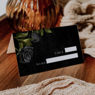 Carte De Placement Mariage de Rose noir gothique Numéro de table