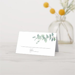 Carte De Placement Mariage de script Eucalyptus Watercolor moderne