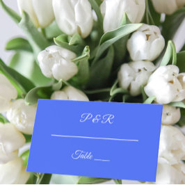 Carte De Placement Mariage de script Royal Blue Simple Stylisé