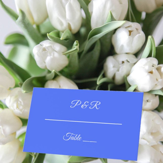 Carte De Placement Mariage de script Royal Blue Simple Stylisé (In Situ Wedding)
