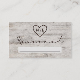 Carte De Placement Mariage de siège réservé rustique sculpté