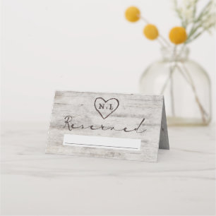 Carte De Placement Mariage de siège réservé rustique sculpté