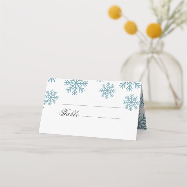 Carte De Placement Mariage de snowflakes (Devant)