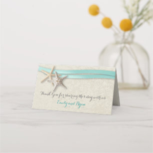 Carte De Placement Mariage de Starfish et Ribbon Aqua Beach