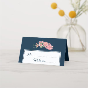 Carte De Placement Mariage de table de script floral naval