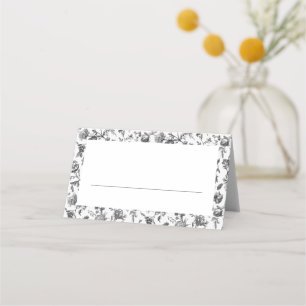 Carte De Placement Mariage de toile Vintage noir et blanc