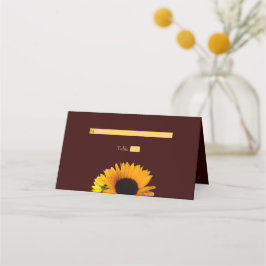 Carte De Placement Mariage de tournesol rustique d'automne