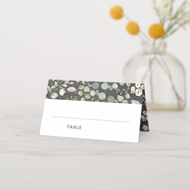 Carte De Placement Mariage de verdure rustique | Parti spécial (Devant)