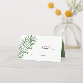 Carte De Placement Mariage de verdure tropicale aquarelle. Botanique