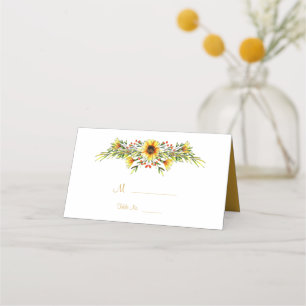 Carte De Placement Mariage décoratif Fleurs d'été