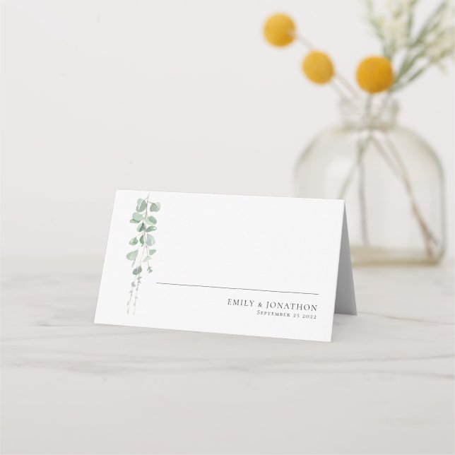 Carte De Placement Mariage d'écran Eucalyptus moderne (Devant)