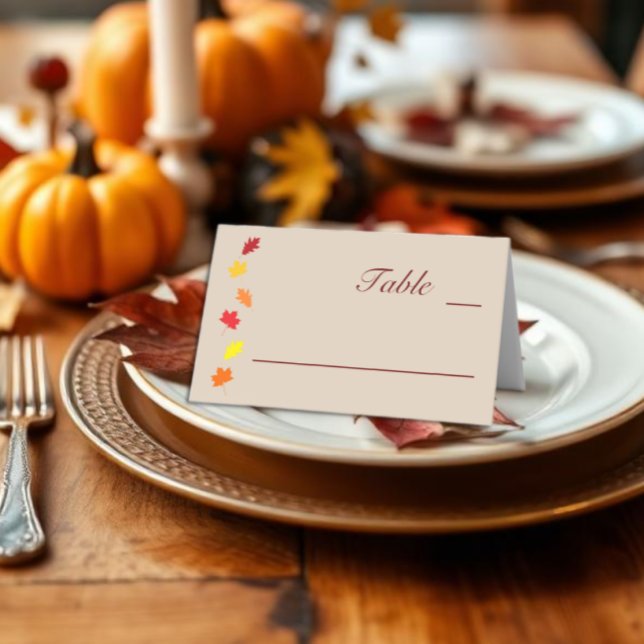 Carte De Placement Mariage des feuilles automnales (Créateur téléchargé)