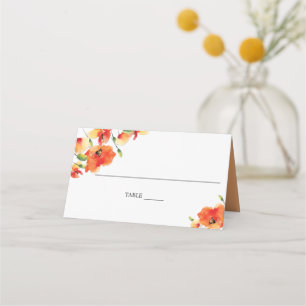Carte De Placement Mariage d'été Golden Poppy