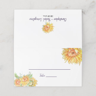 Carte De Placement Mariage d'été Sunflowers Escort Carte Place