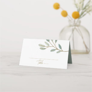 Carte De Placement Mariage d'eucalyptus veiné or