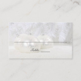 Carte De Placement Mariage d'hiver de Noël blanc | Plat personnalisé