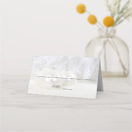 Carte De Placement Mariage d'hiver de Noël blanc | Plié personnalisé