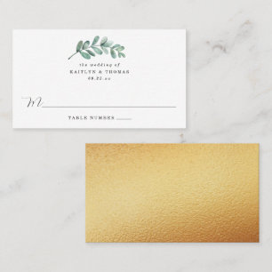 Carte De Placement Mariage d'huile d'or géométrique Eucalyptus
